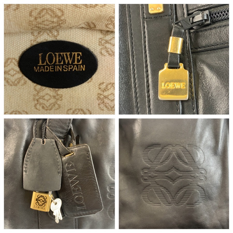 ロエベ アナグラム レザーボストンバッグ