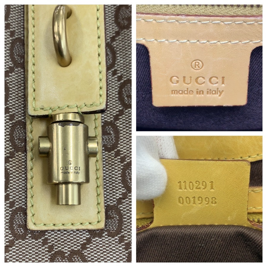 グッチ ジャッキー GGキャンバス レザー ショルダーバッグ