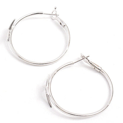 Mauboussin 18K ホワイトゴールド ダイヤモンド フープ ピアス