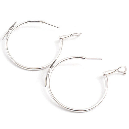 Mauboussin 18K ホワイトゴールド ダイヤモンド フープ ピアス