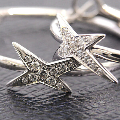 Mauboussin 18K ホワイトゴールド ダイヤモンド フープ ピアス
