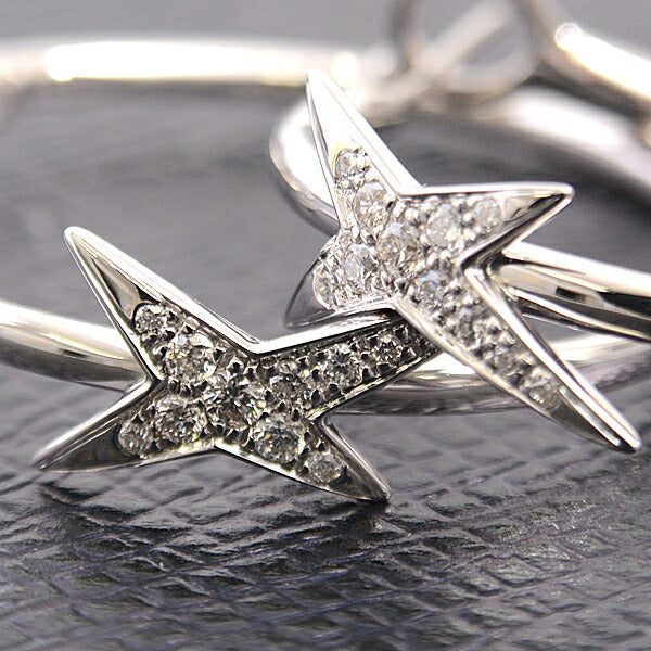 Mauboussin 18K ホワイトゴールド ダイヤモンド フープ ピアス