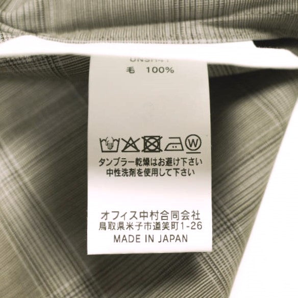 アンアンビエント Stand Collar Shirt ウールシャツ