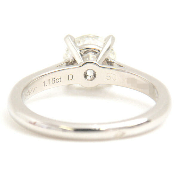 カルティエ PT950 ダイヤモンド ソリティア リング D1.16ct