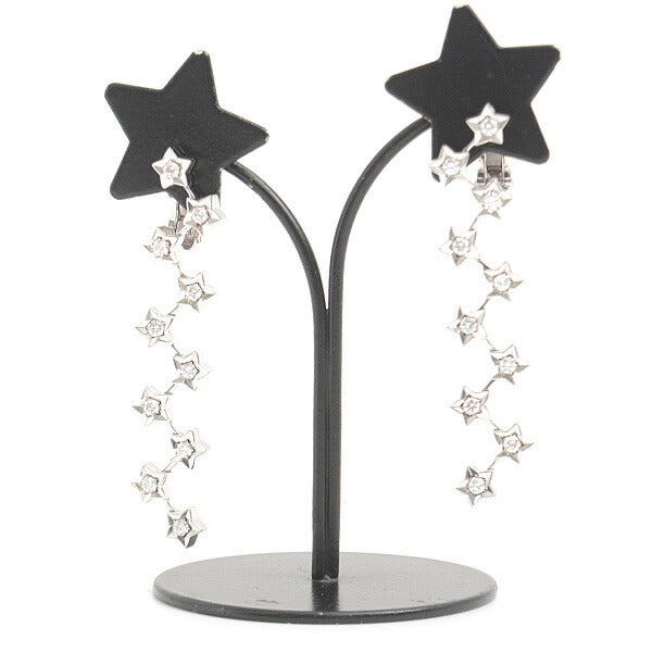シャネル 18Kホワイトゴールド スターダイヤピアス