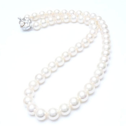 Akoya パール ネックレス シルバー 8.5-9mm