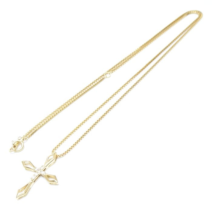 ダイヤモンド クロス ネックレス 0.12ct K18YG ゴールド