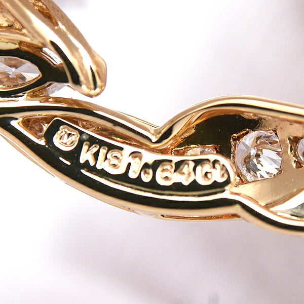 ミキモト 18K イエローゴールド パール ダイヤモンド ブローチ