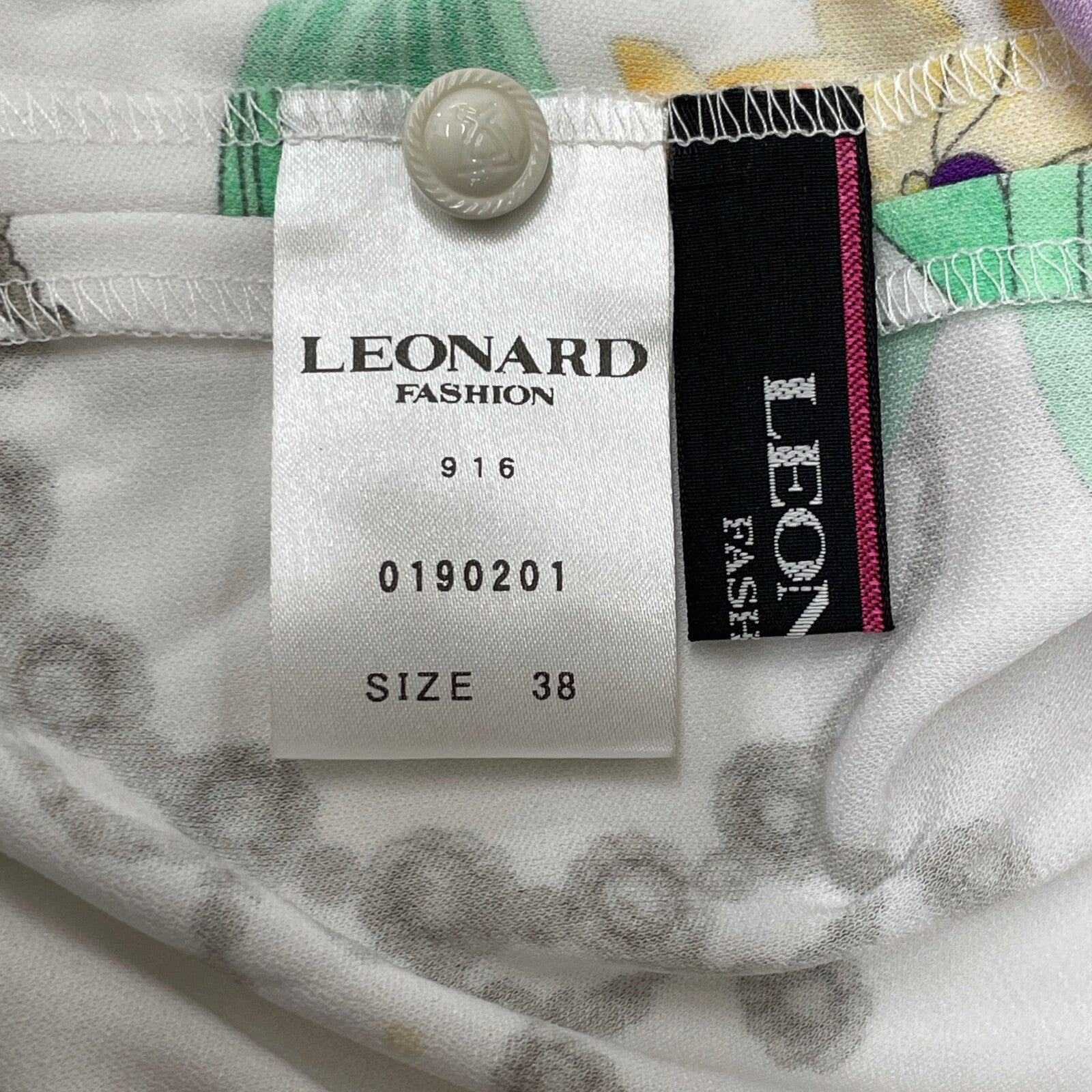 LEONARD 0190201 フローラル ハイネック ドレス