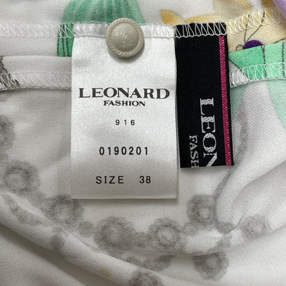 LEONARD 0190201 フローラル ハイネック ドレス