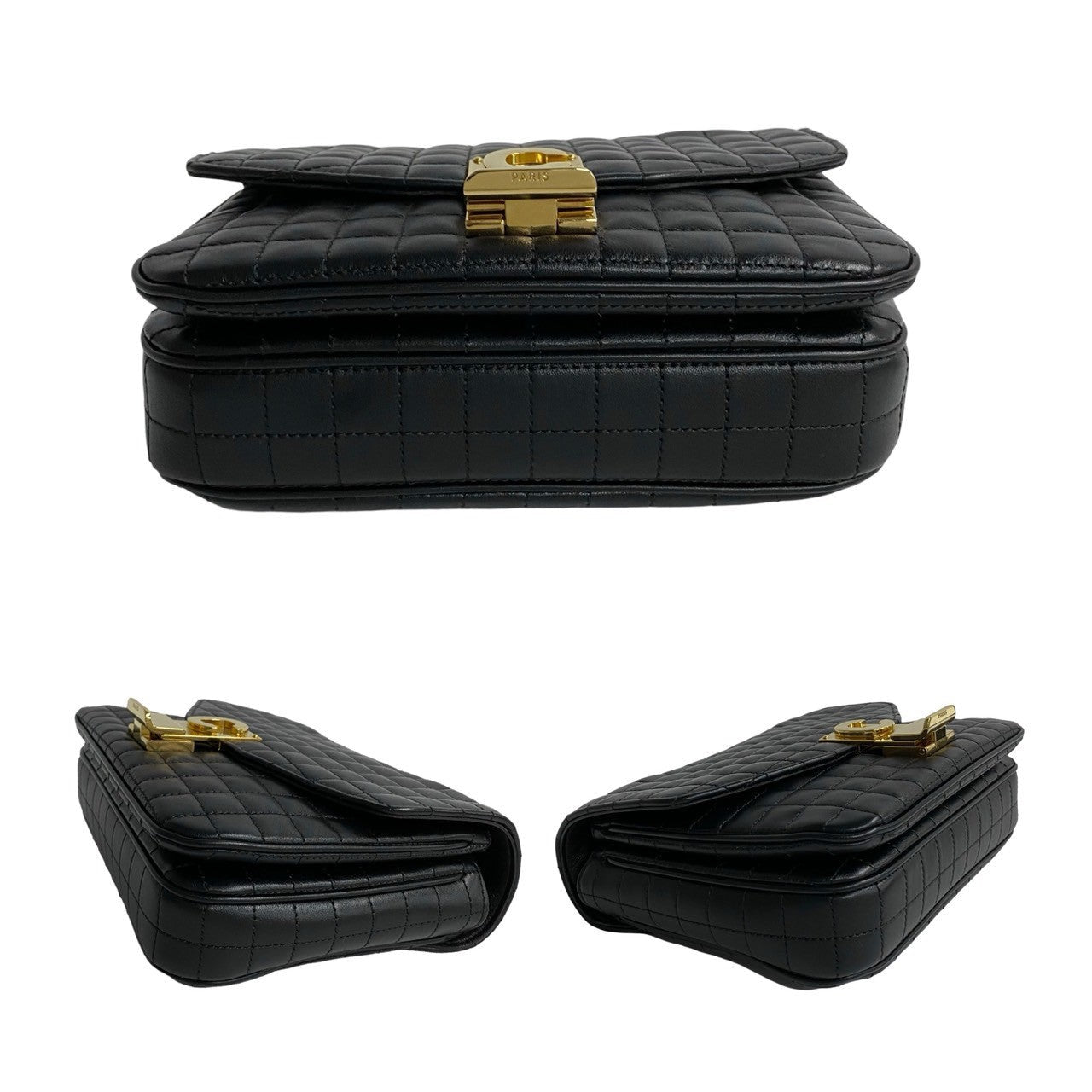 セリーヌ Cセー レザー ショルダーバッグ