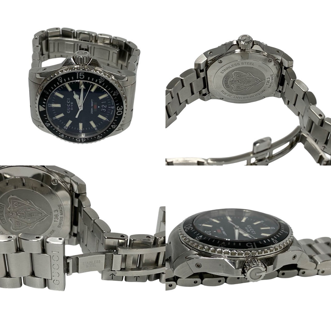 グッチ Dive ステンレススチールウォッチ