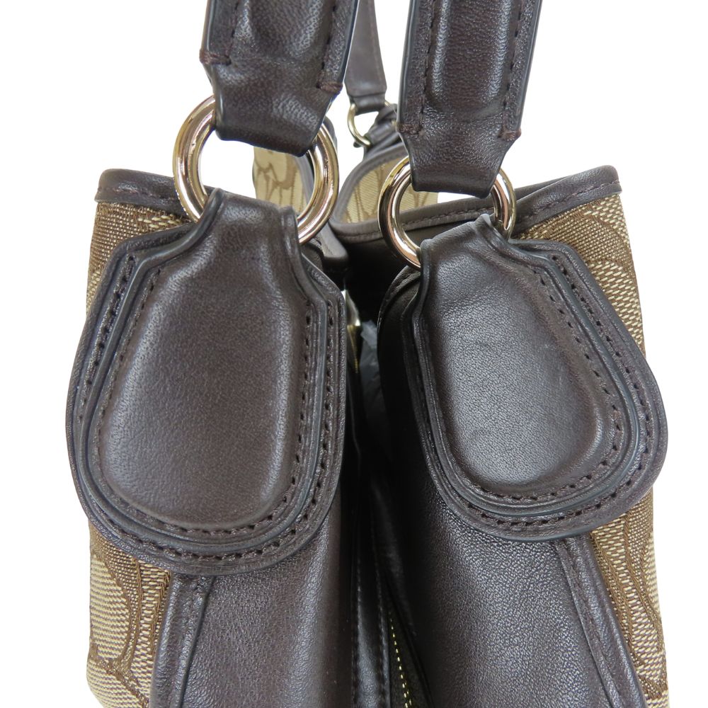 コーチ シグネチャー キャンバス レザー トートバッグ