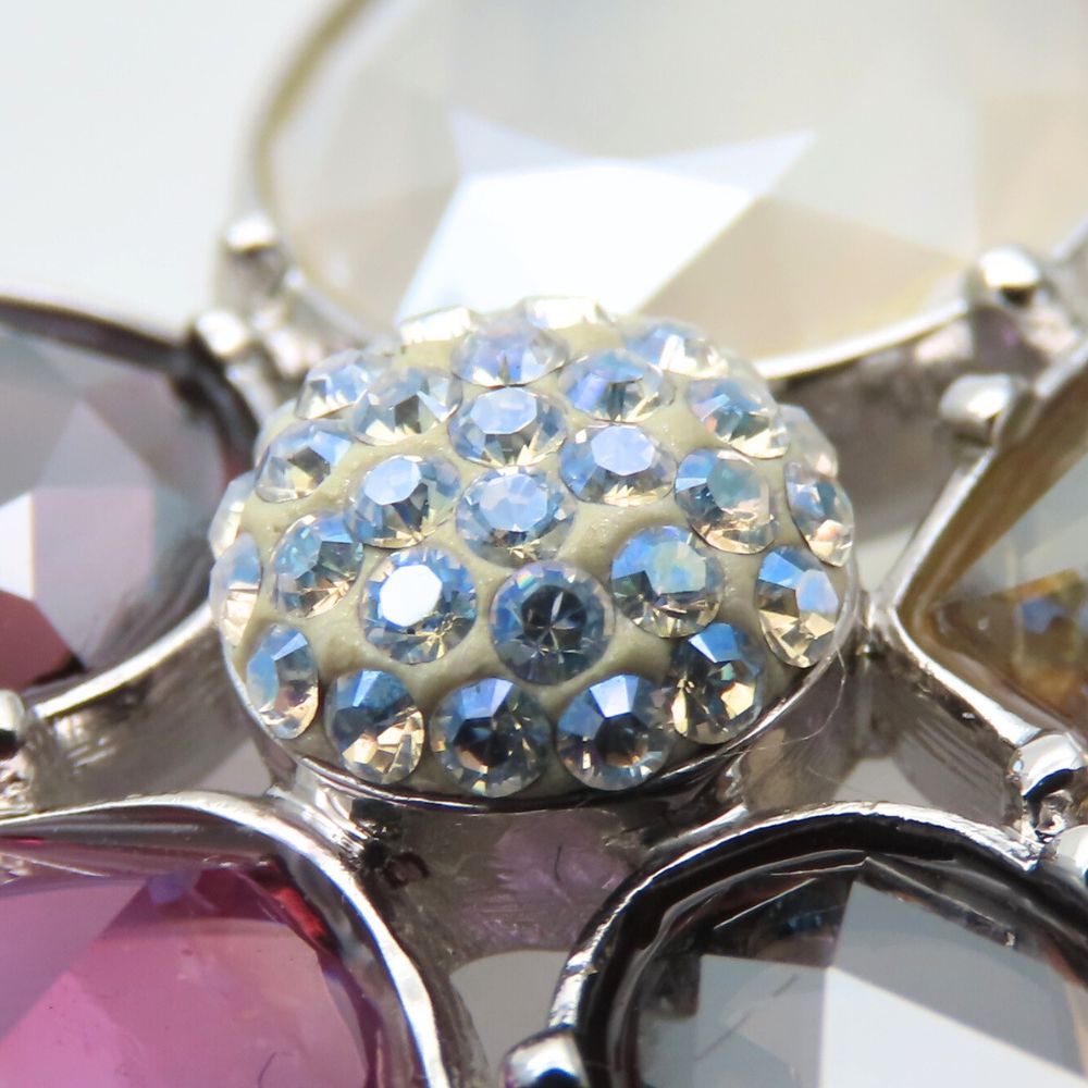 スワロフスキー フラワーモチーフ クリスタル ペンダント