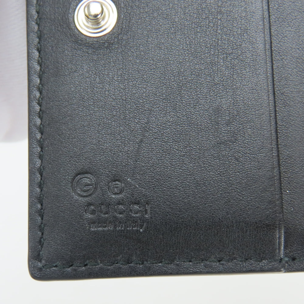 グッチ マイクロGG シマレザー 二つ折り財布