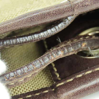 プラダ キャンバス レザー ショルダーバッグ
