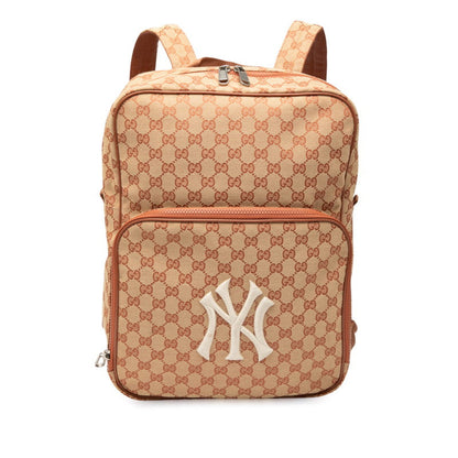 グッチ ニューヨーク ヤンキース GG キャンバス レザー バックパック