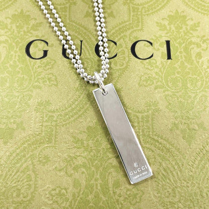 グッチ シルバー プレート ダブルボールチェーン ネックレス
