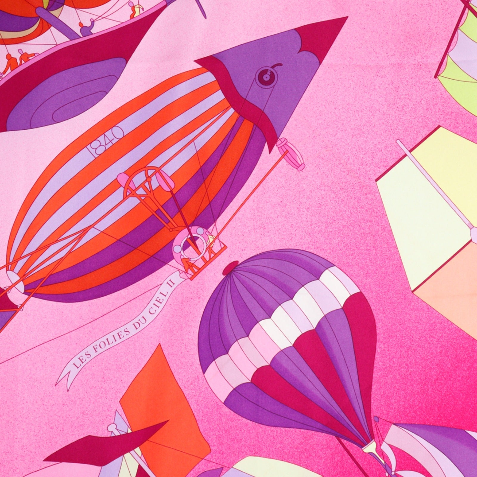 エルメス カレ90 LES FOLIES DU CIEL シルクスカーフ