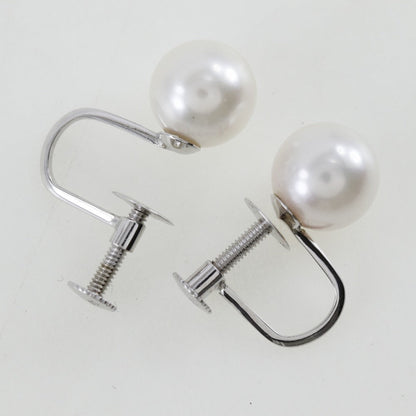 パール ピアス 7.3mm K14 ホワイト ゴールド