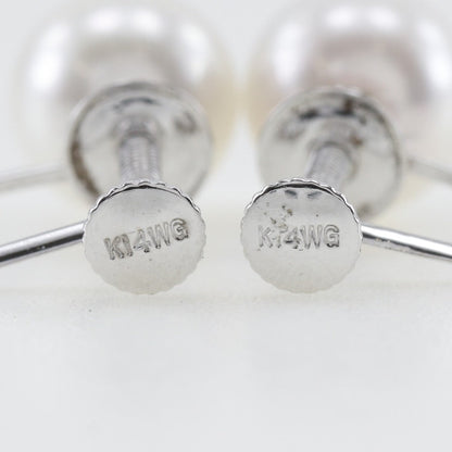 パール ピアス 7.3mm K14 ホワイト ゴールド