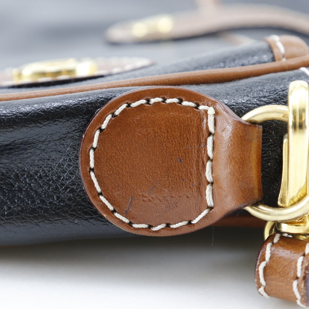 ミラ ショーン レザー ショルダー バッグ ブラック 2WAY