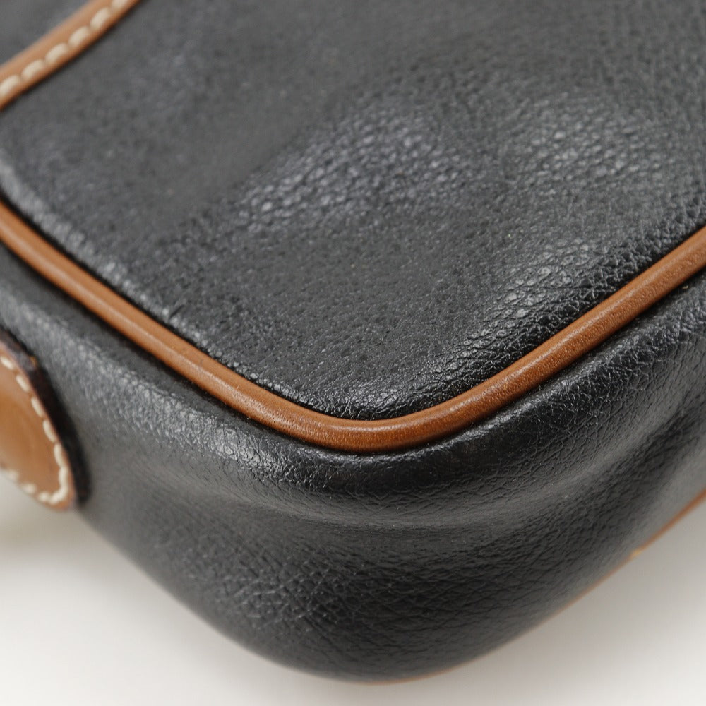 ミラ ショーン レザー ショルダー バッグ ブラック 2WAY