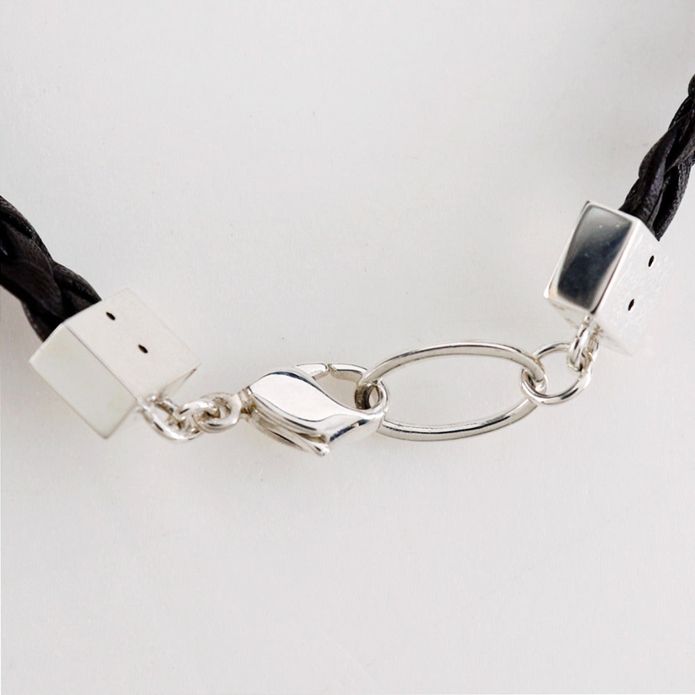4℃ HOMME+ レザー シルバー 925 ブレスレット