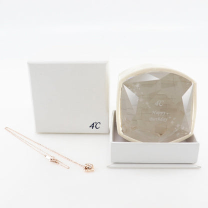 4℃ K10 ピンク ゴールド ダイヤモンド ネックレス