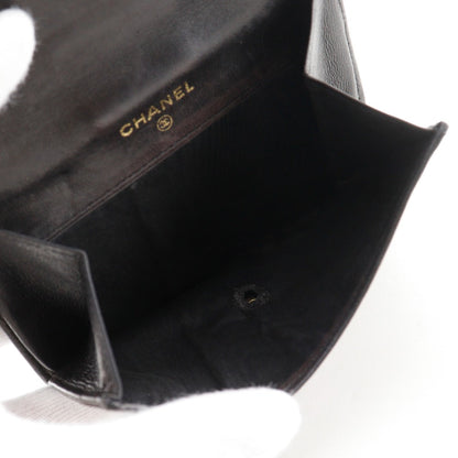 シャネル ココマーク ラムスキン二つ折り財布