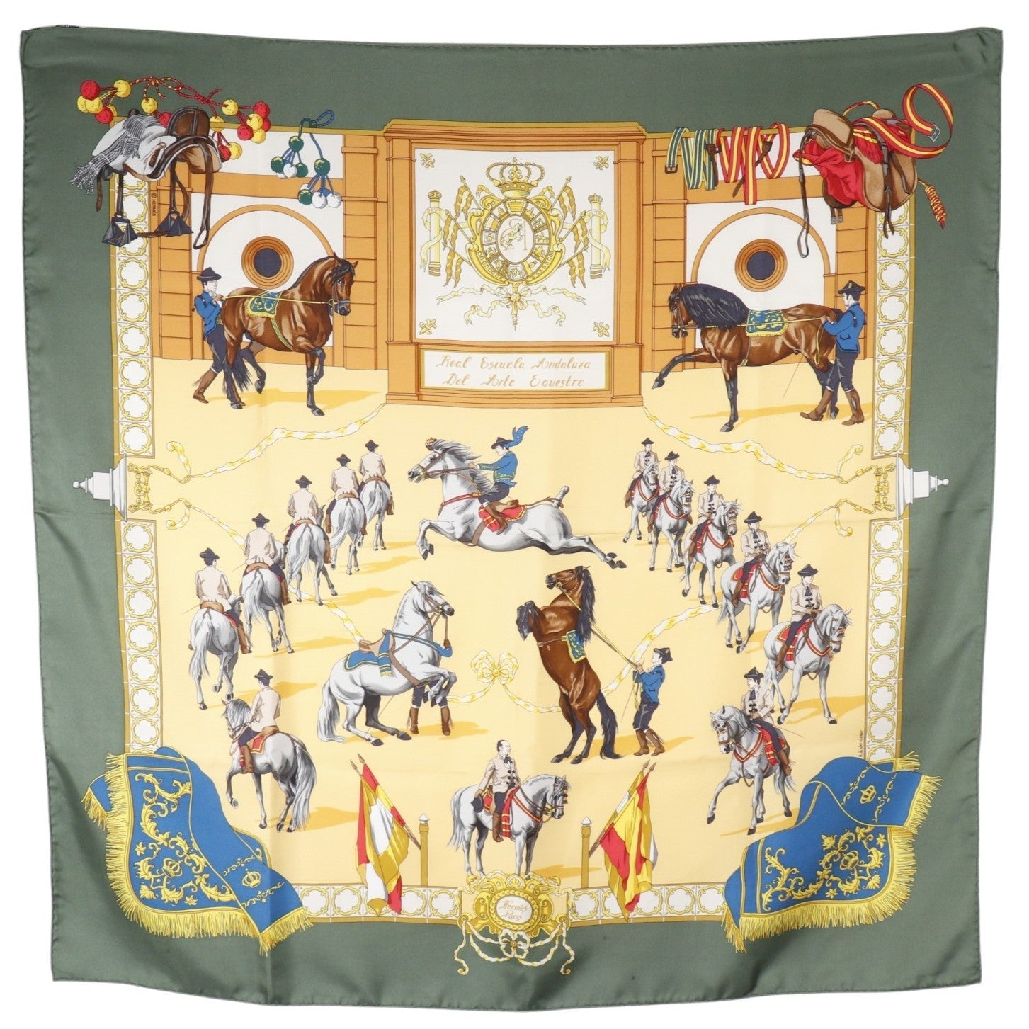 エルメス カレ90 Real Escuela Andaluza Del Arte Ecuestre シルクスカーフ