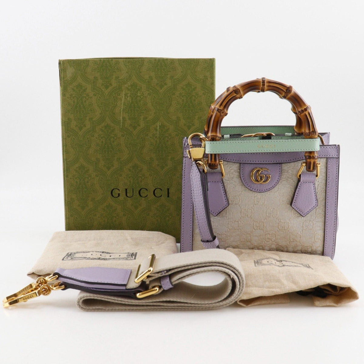 グッチ ダイアナ スモール GUCCI NISHIJIN レザー 西陣織 2wayハンドバッグ