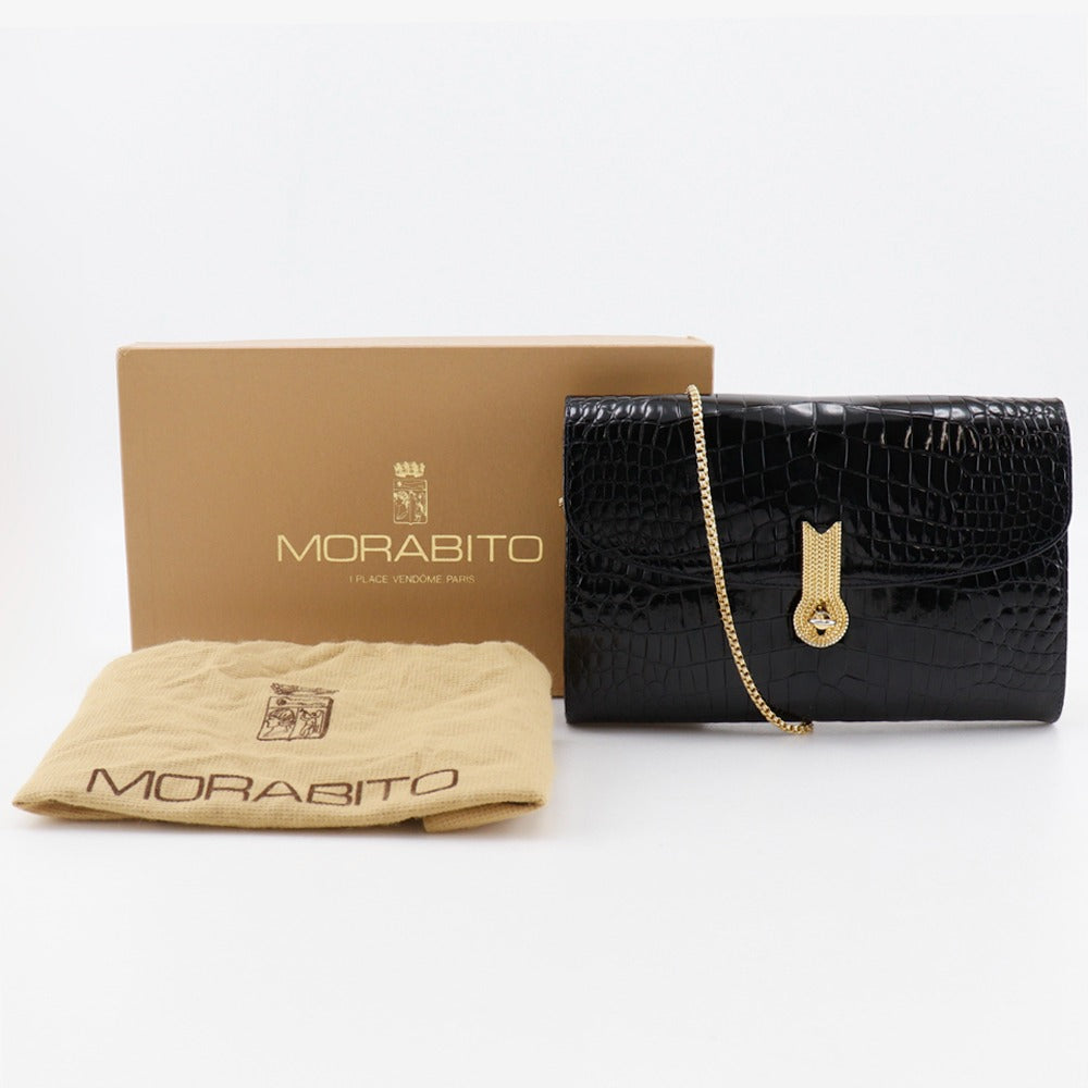 MORABITO チェーン ショルダー 2way エンボス レザー バッグ