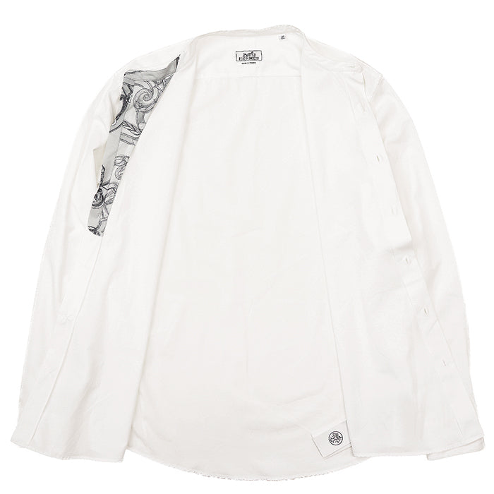 エルメス コットン シルク長袖シャツ