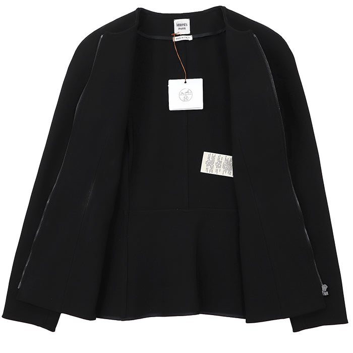 エルメス ストレッチノーカラージャケット