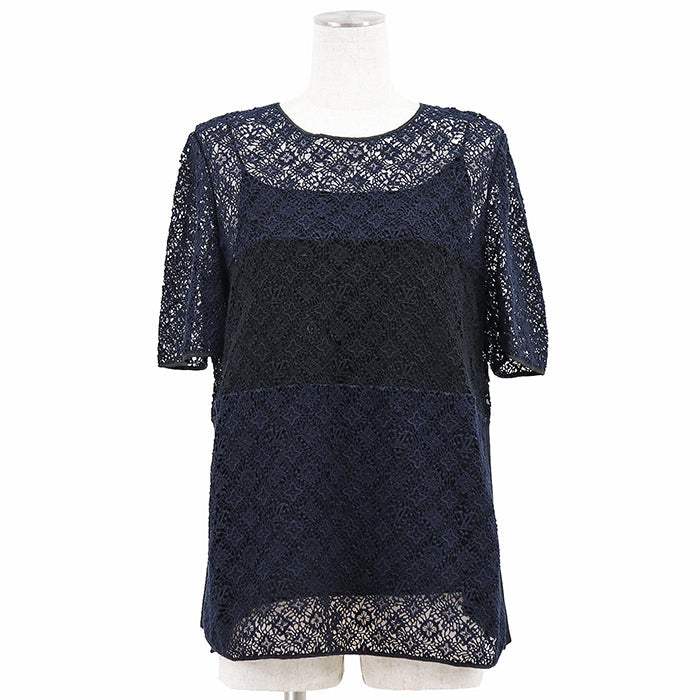 ルイヴィトン モノグラム レース シルクTシャツ