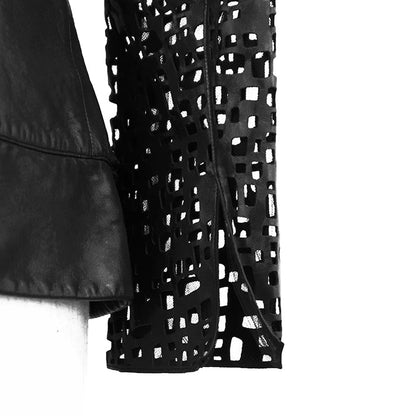 シャネル ラムスキンカットワークジャケット