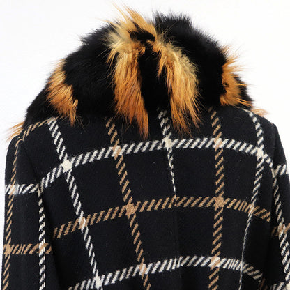 ドルチェ＆ガッバーナ ウールツイードフォックスファーコート