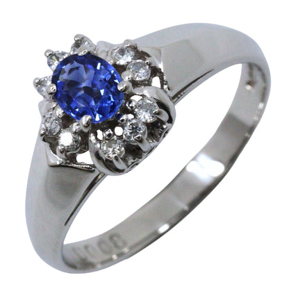 Pt900プラチナサファイアダイヤモンドリング