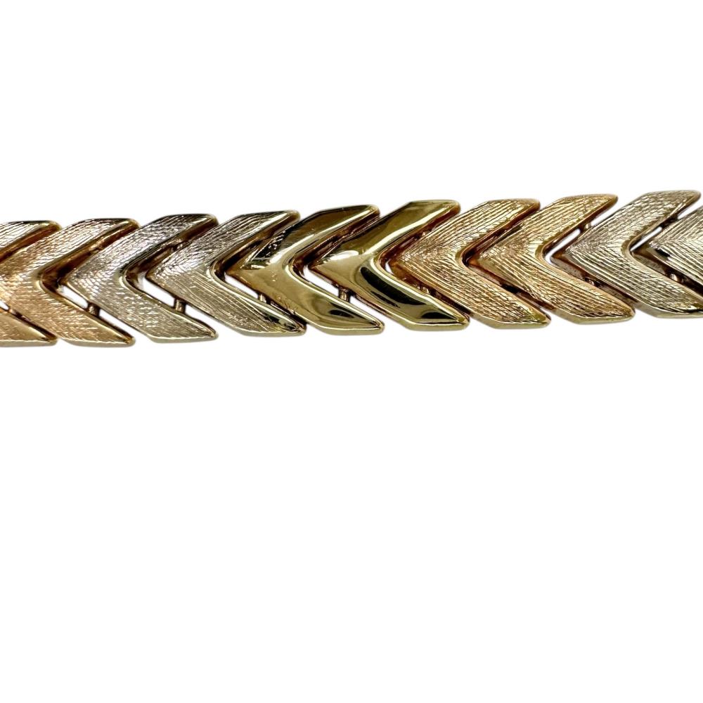 イタリアン デザイン Au750 三色 ヘリンボーン チェーン ブレスレット