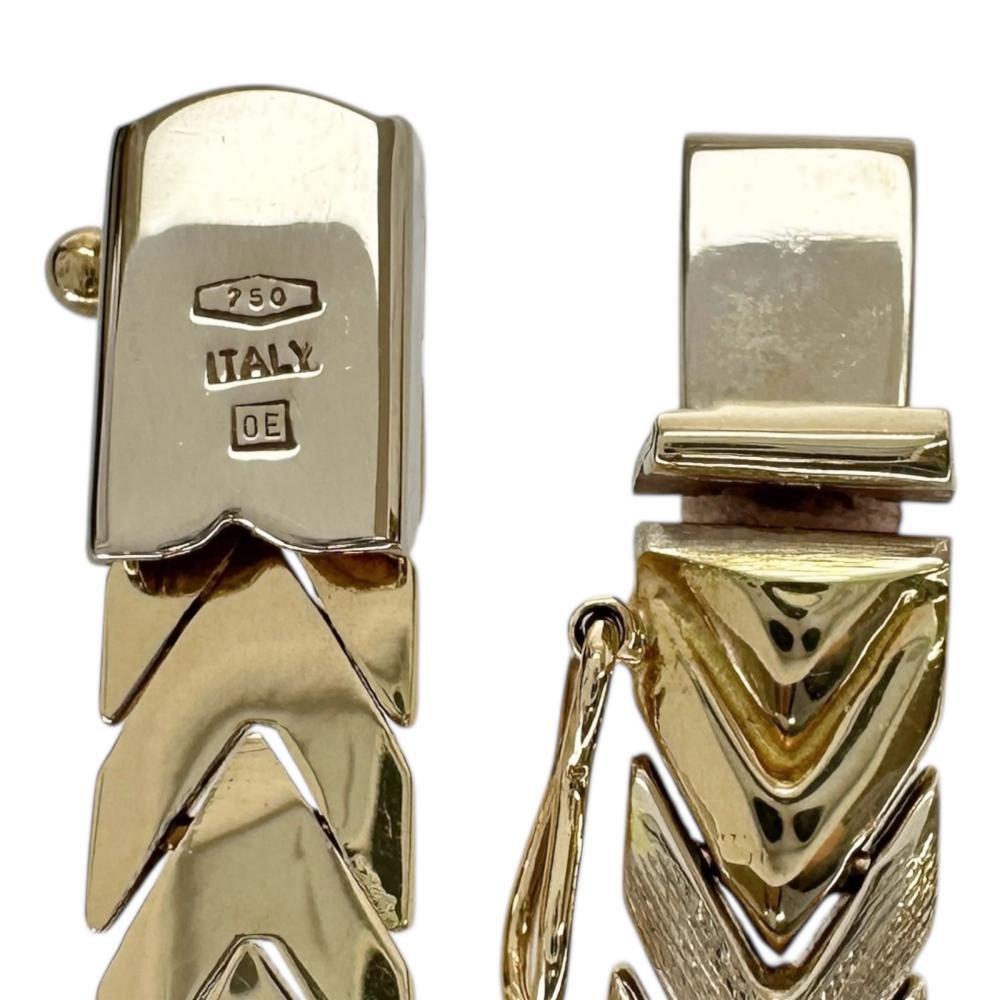 イタリアン デザイン Au750 三色 ヘリンボーン チェーン ブレスレット