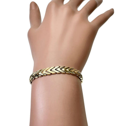 イタリアン デザイン Au750 三色 ヘリンボーン チェーン ブレスレット