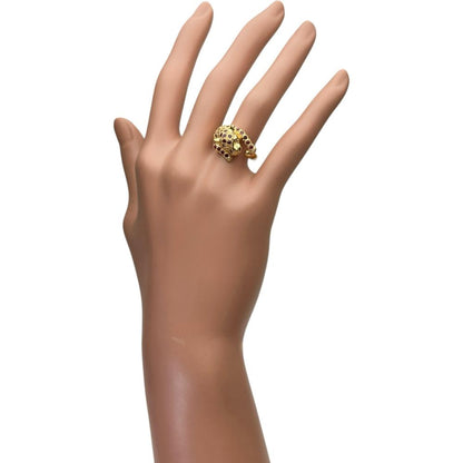 Au750 パンサーモチーフ ルビー ダイヤモンド リング