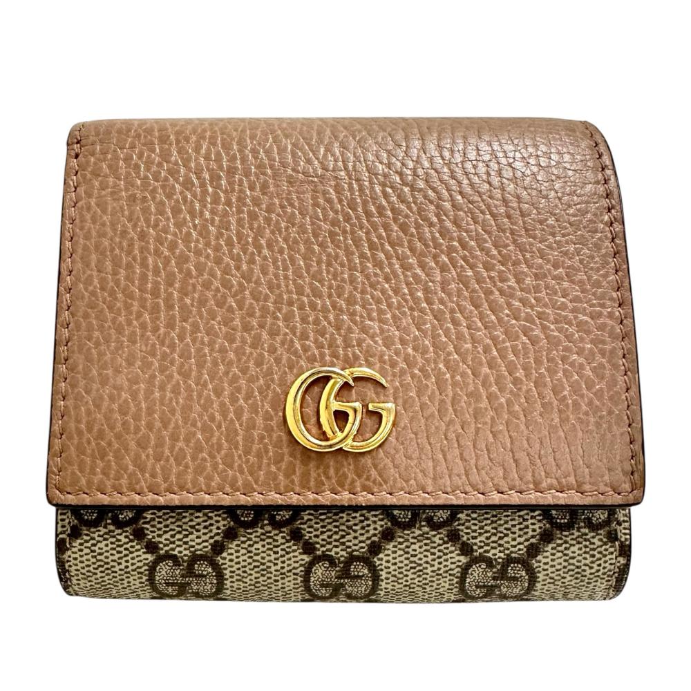 グッチ GGマーモント GGスプリームキャンバス レザー 財布