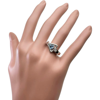 DESIGNER JEWELRY Pt900アクアマリンダイヤモンドリング