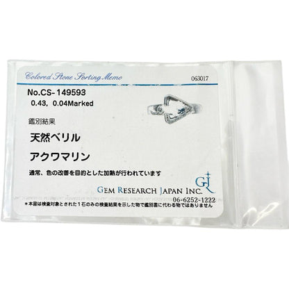 DESIGNER JEWELRY Pt900アクアマリンダイヤモンドリング