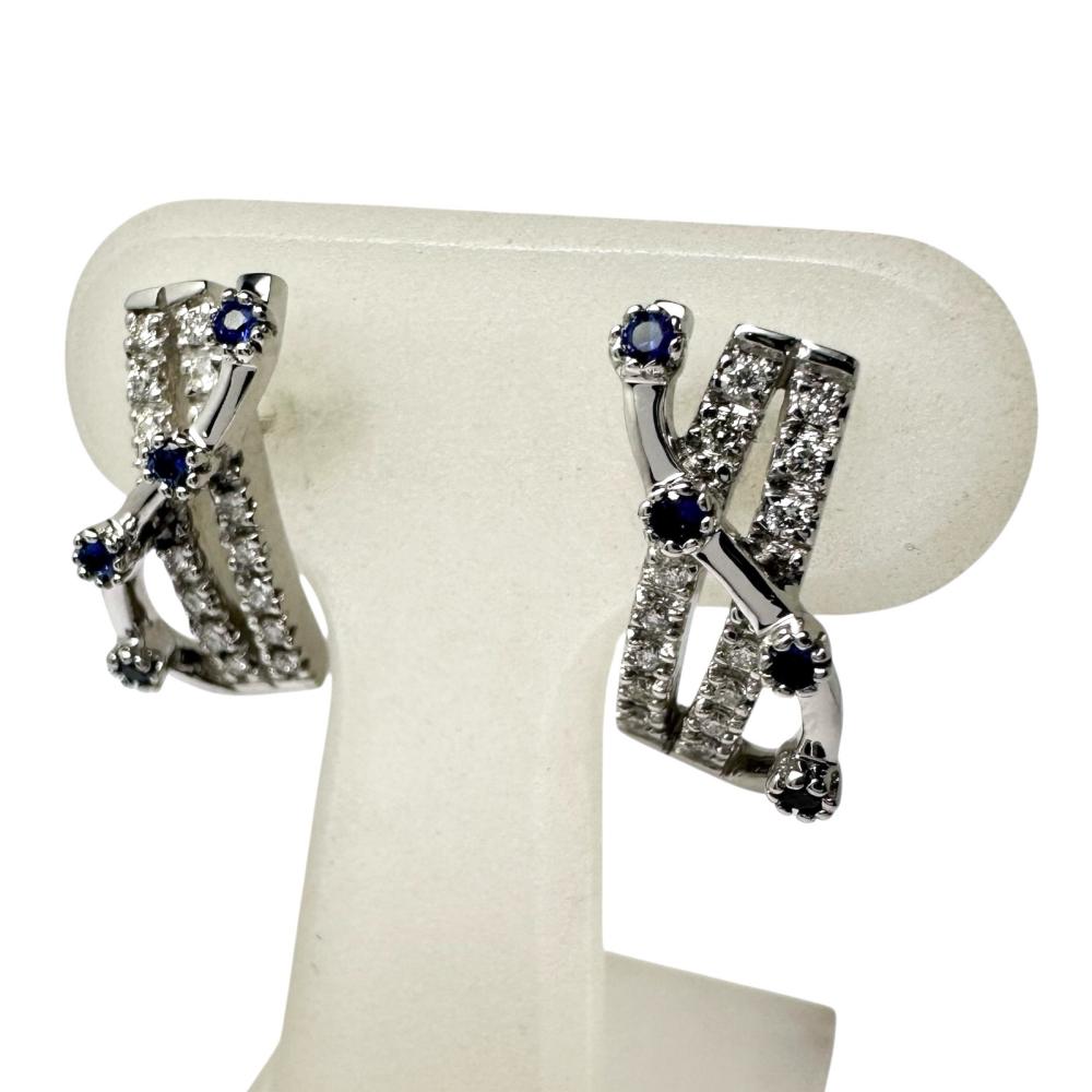Au750サファイアダイヤピアス
