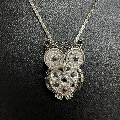 Au750 フクロウモチーフ ダイヤモンド ペンダントトップ