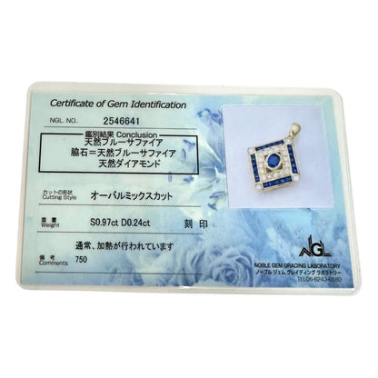 Au750 サファイア ダイヤモンド ペンダントトップ