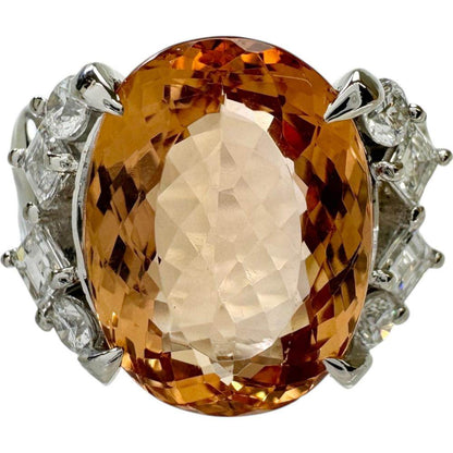 インペリアルトパーズ ダイヤモンド Pt900リング
